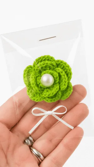 Aplique de Flor em Crochê artesanal Fio Encantado