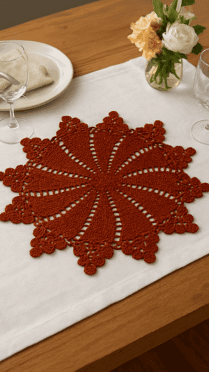 Centro de Mesa em Crochê artesanal Fio Encantado