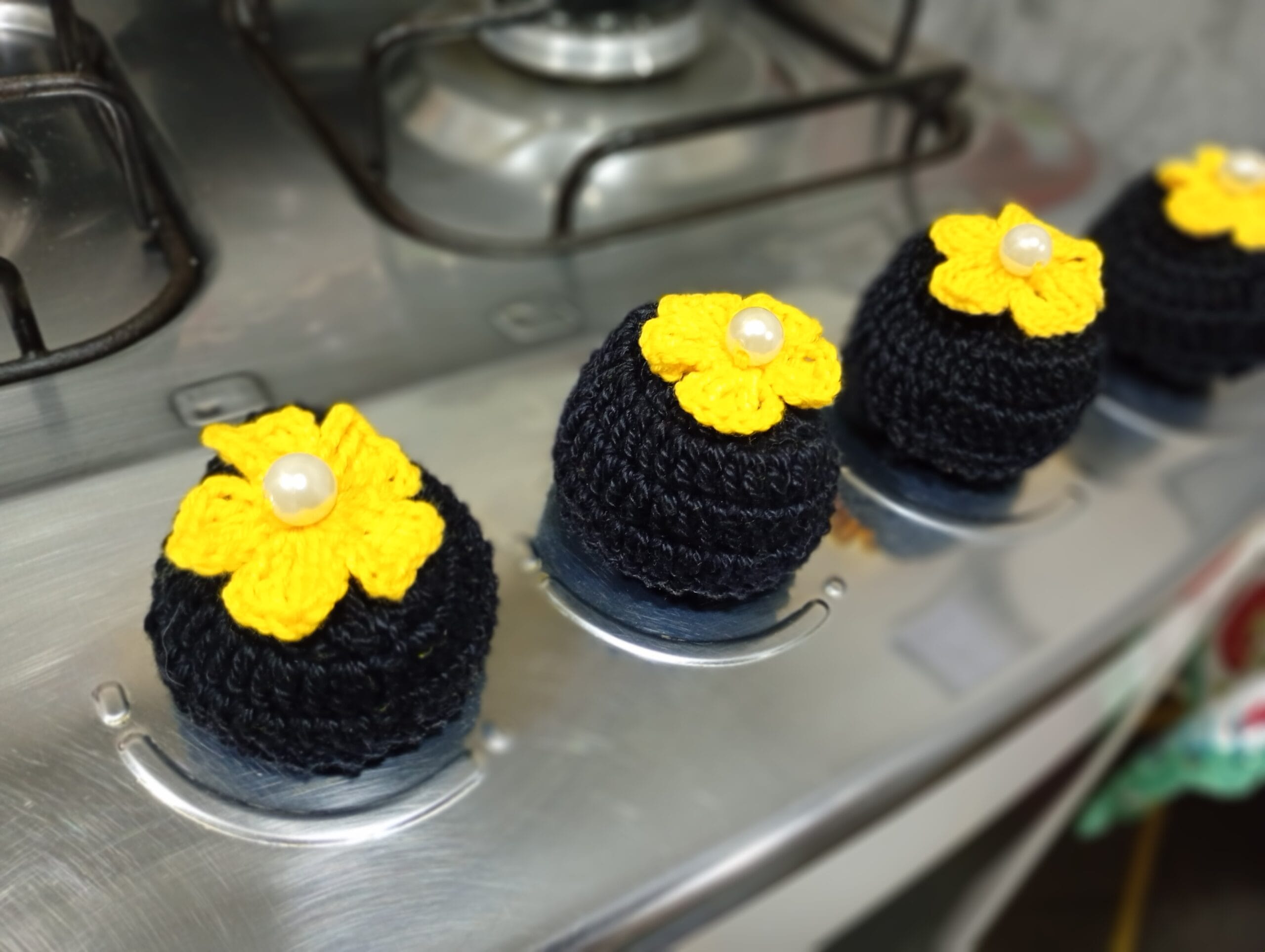 Capa para Botão de Fogão em Crochê Fio Encantado