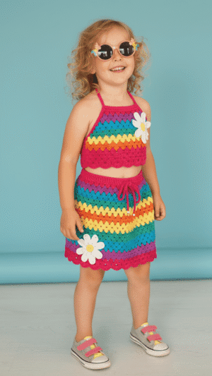 Conjuntinho Primavera Fio Encantado artesanal infantil