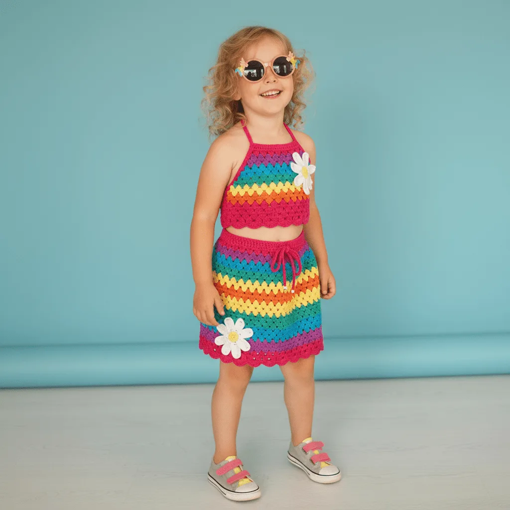 Conjuntinho Primavera Fio Encantado artesanal infantil