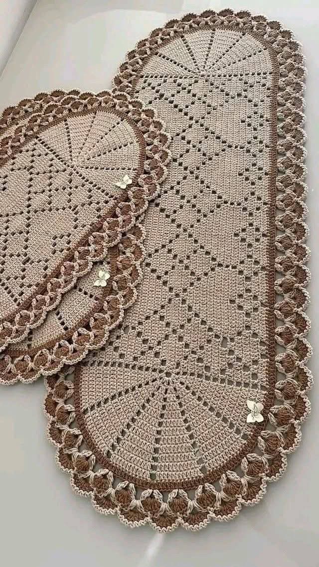 Jogo de Tapetes de Cozinha em Crochê artesanal Fio Encantado