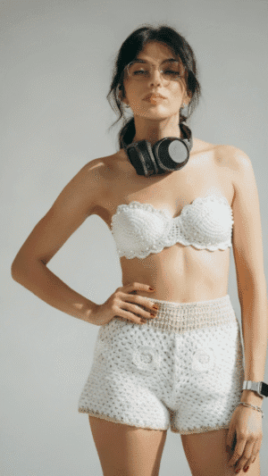 Short Luxo Sereia artesanal Fio Encantado