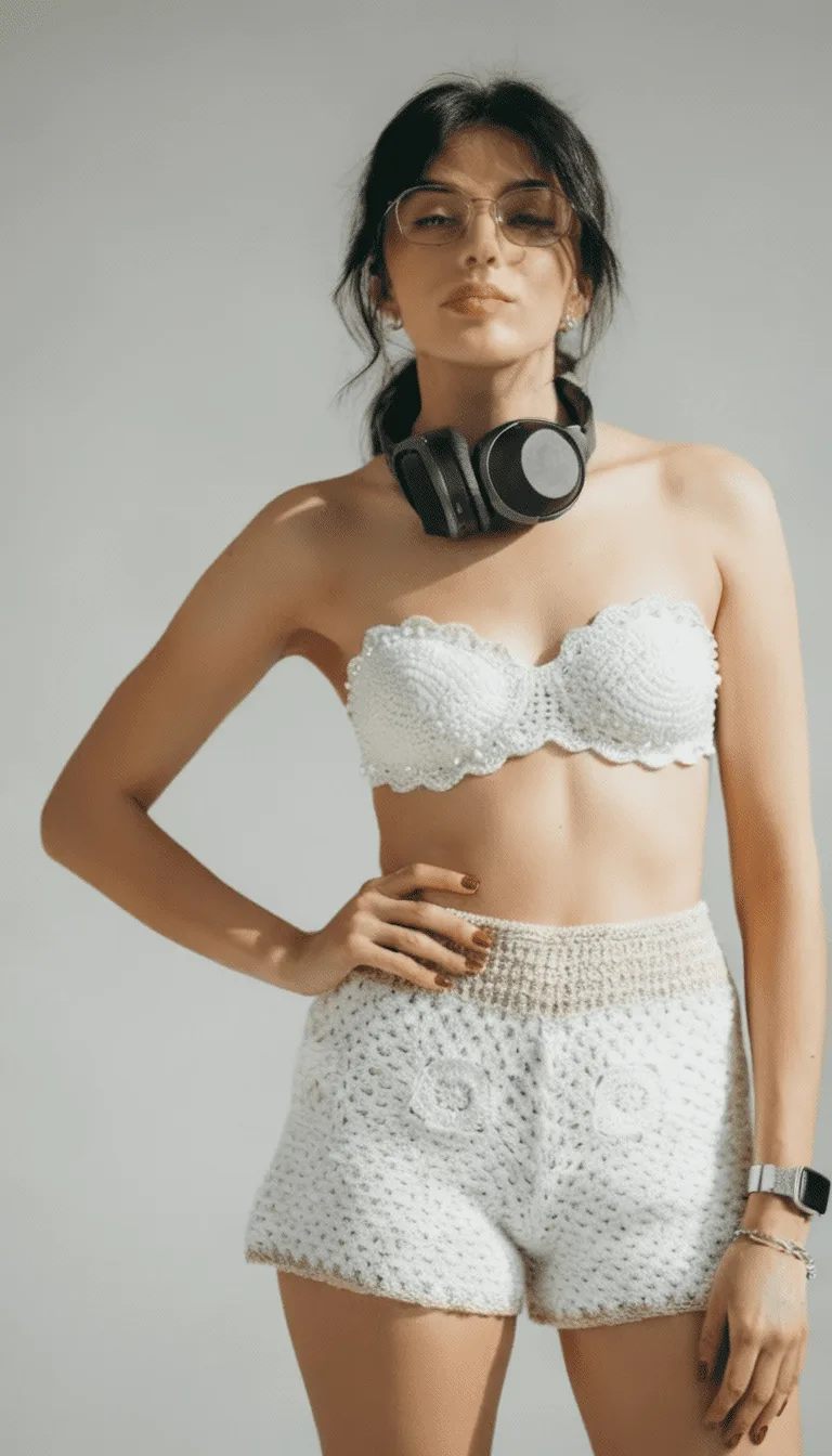 Short Luxo Sereia artesanal Fio Encantado