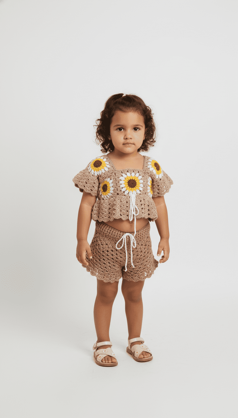 Batinha Infantil Girassol de Crochê feita à mão – Fio Encantado